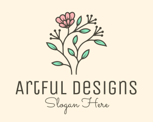 Feminine Flower Plant logo design