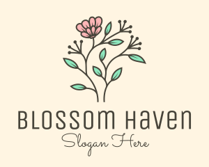 Flowering - Feminine Flower Plant logo design