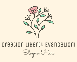 Feminine Flower Plant logo design