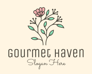 Feminine Flower Plant logo design