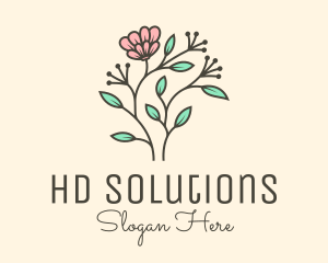 Feminine Flower Plant logo design