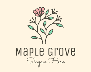 Feminine Flower Plant logo design