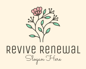 Feminine Flower Plant logo design