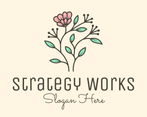 Feminine Flower Plant logo design