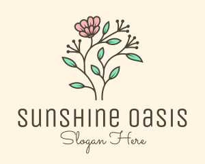 Feminine Flower Plant logo design