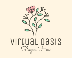 Feminine Flower Plant logo design