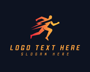 Jogging - Lightning Human Run logo design