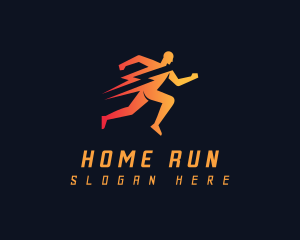 Lightning Human Run logo design