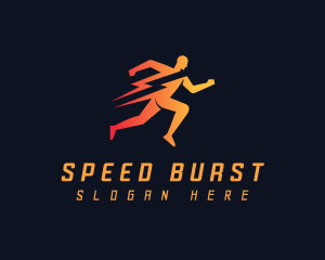 Lightning Human Run logo design