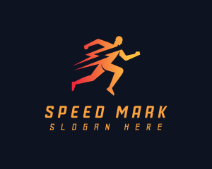 Lightning Human Run logo design