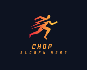 Speed - Lightning Human Run logo design