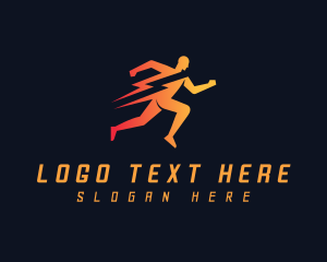 Lightning - Lightning Human Run logo design