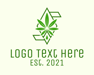 Hemp - Green Cannabis Diamond logo design