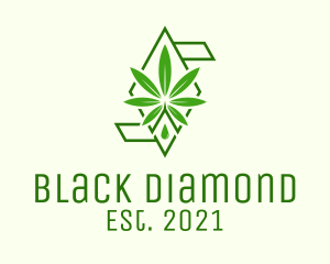 Green Cannabis Diamond logo design