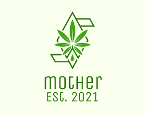 Oil - Green Cannabis Diamond logo design