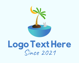 Tropical Ocean Island  logo design