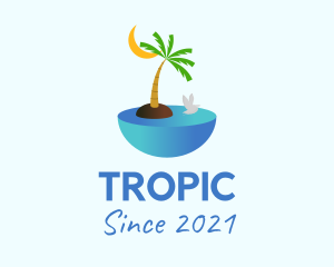 Tropical Ocean Island  logo design