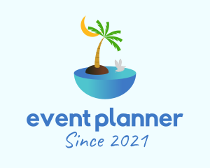 3d - Tropical Ocean Island logo design