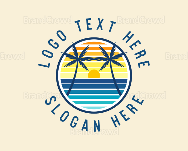 Seaside Beach Sun Logo