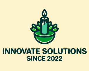 Memorial - Leaf Candle Scent logo design