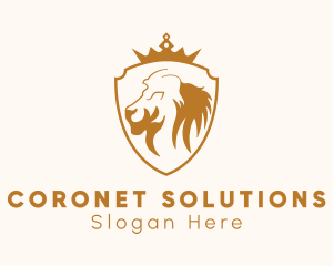 Lion Crown Crest logo design