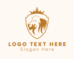 Kingdom - Lion Crown Crest logo design