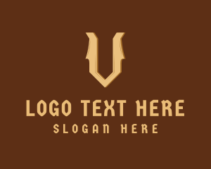 Letter V - Gothic Medieval Pub logo design