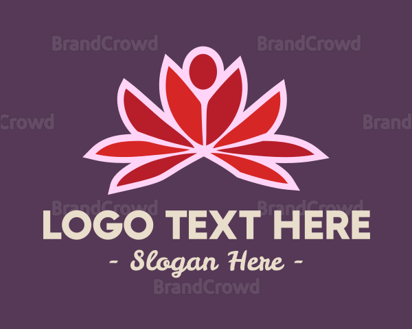 Abstract Red Lotus Logo
