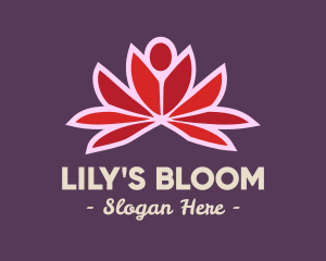 Lily - Abstract Red Lotus logo design