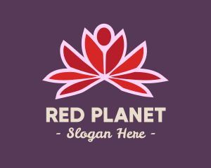 Abstract Red Lotus logo design