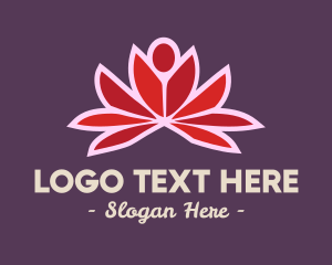 Meditation - Abstract Red Lotus logo design