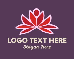 Abstract Red Lotus Logo