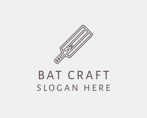 Brown Cricket Bat  logo design