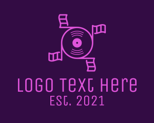 Violet - Music Flag Disc logo design