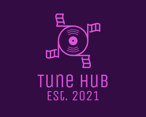 Itunes - Music Flag Disc logo design