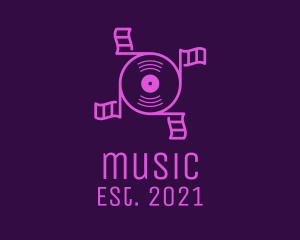 Music Flag Disc logo design