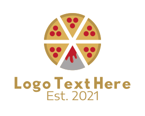 Pizza Slice - Volcano Lava Pizza logo design