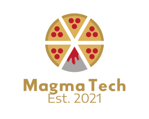 Magma - Volcano Lava Pizza logo design