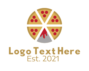 Pizza Store - Volcano Lava Pizza logo design