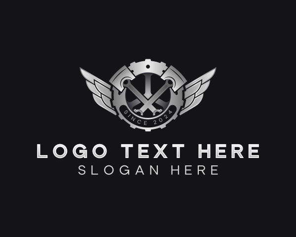 Piston - Piston Gear Mechanic logo design