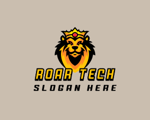 Roar - Gaming Lion Crown logo design