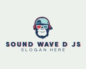 Dj - Headphones Monkey DJ logo design