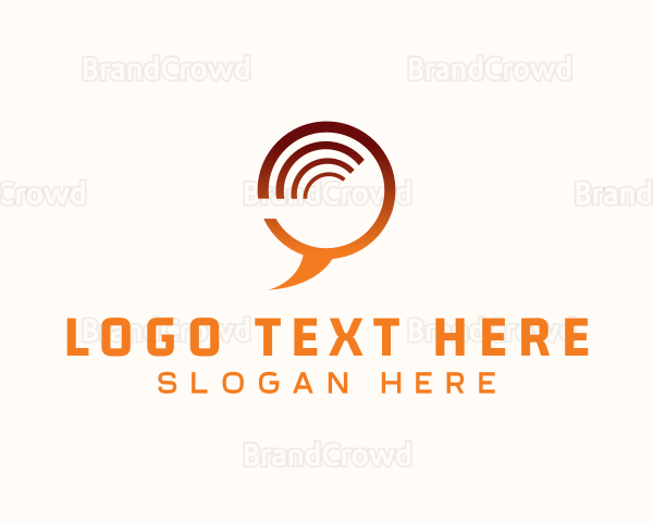 WiFi Signal Chat Communication Logo