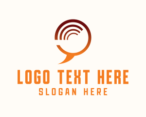Speech Bubble - WiFi Signal Chat logo design