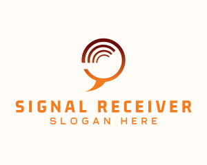 WiFi Signal Chat Communication logo design