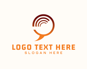 Talk Bubble - WiFi Signal Chat Communication logo design