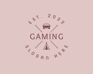 Retro Camping Adventure Logo