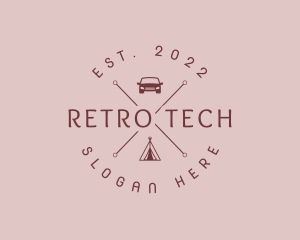 Retro Camping Adventure logo design