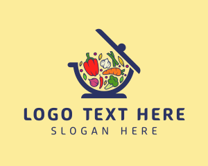 Vegetarian - Vegetable Cooking Bowl logo design