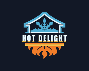 HVAC Ice Fire logo design